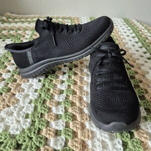 Skechers Slip-Ins Wide Fit Sneakers in Black Memory Foam Womens US 7.5 EUR 37.5